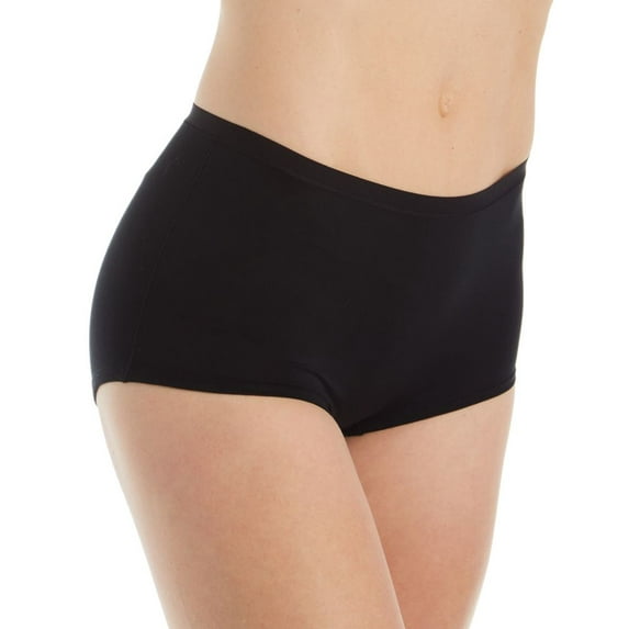 Women's Calida 25175 Natural Comfort Cotton Boyshort Brief Panty (Black L)