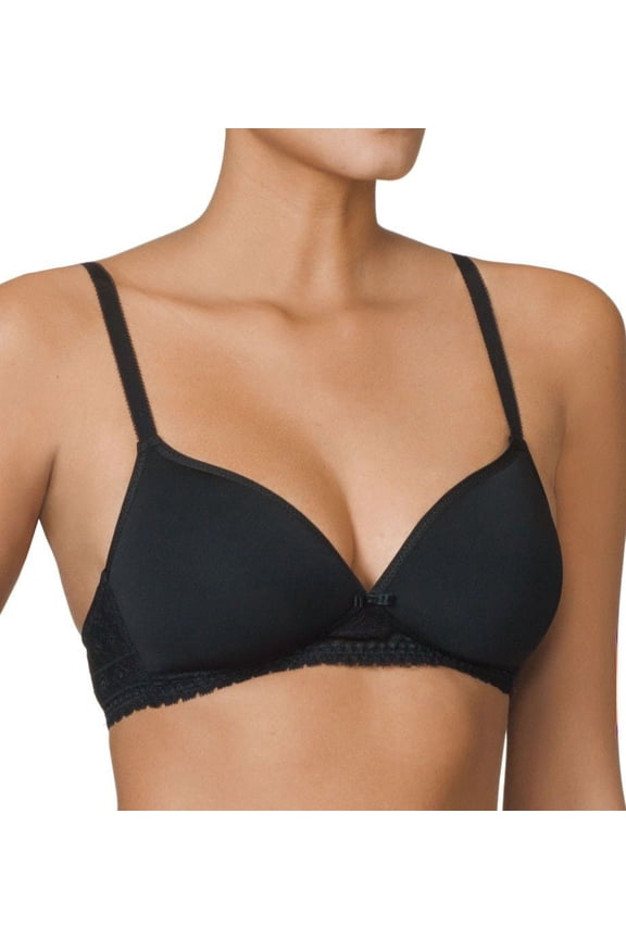 Women's Calida 3024 Sensitive Air Padded Soft Wireless Spacer Bra (Black 32A)