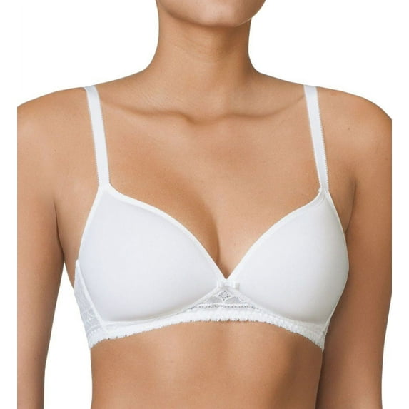 Women's Calida 3024 Sensitive Air Padded Soft Wireless Spacer Bra (White 34D)