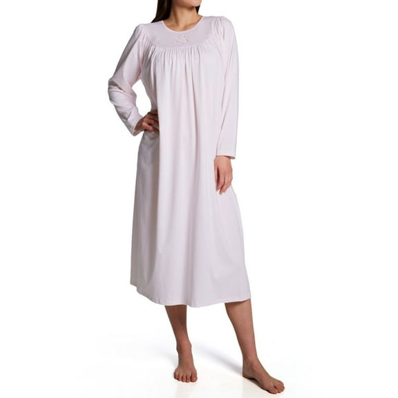 Women's Calida 33300 Soft Cotton Long Sleeve Nightgown (Bonbon M)