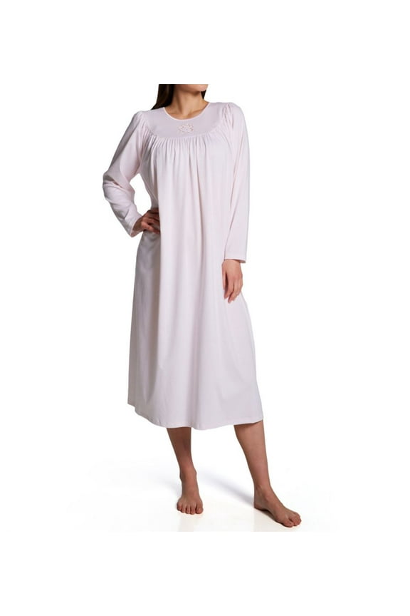 Women's Calida 33300 Soft Cotton Long Sleeve Nightgown (Bonbon XL)