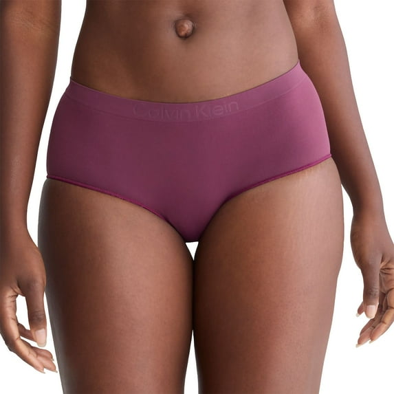 Women's Calvin Klein Bonded Flex Boyshort Panty QD3961 Color: Mauve Wine Size: MEDIUM
