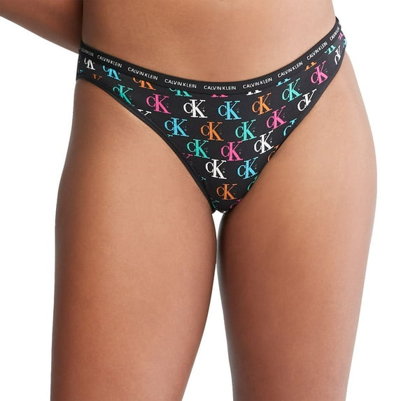 Women's Calvin Klein CK One Bikini Panty QD3785 Color: Litho Print Size: LARGE