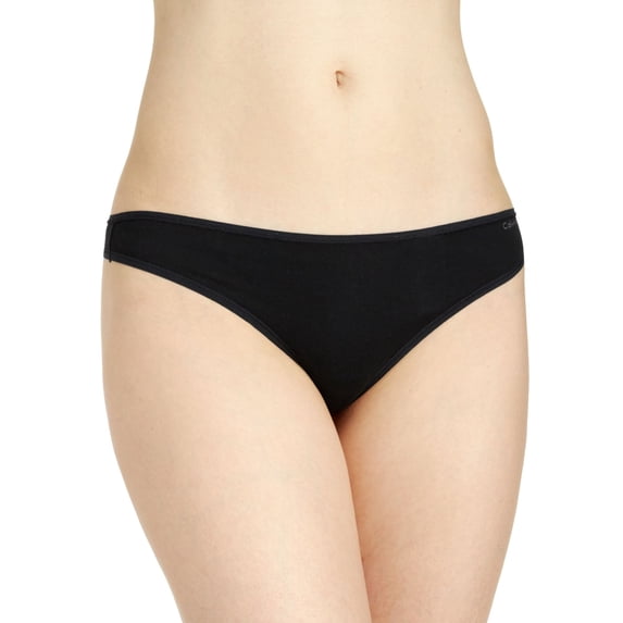 Women's Calvin Klein Form Thong Panty QD3643 Color: Black Size: MEDIUM