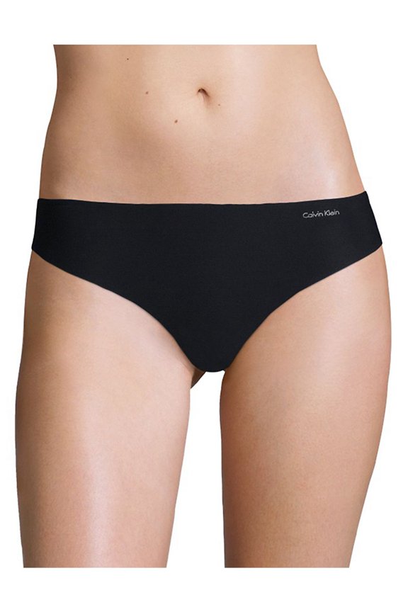 Women's Calvin Klein Invisibles Thong Panty D3428 Color: Black Size: X LARGE