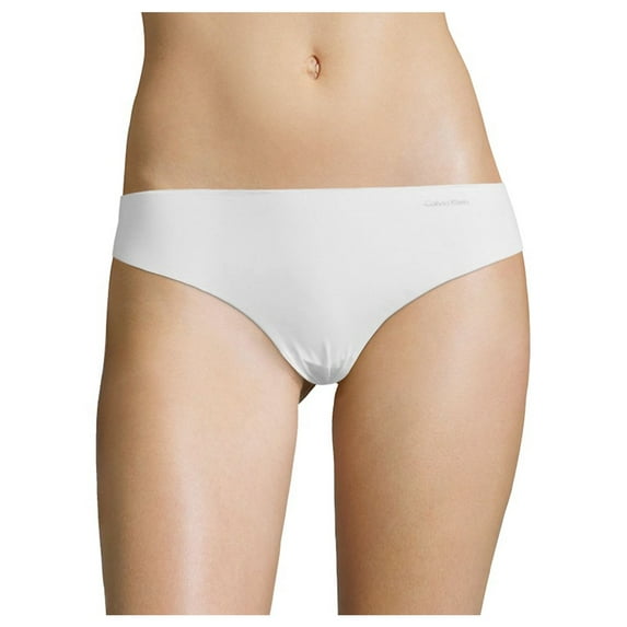Women's Calvin Klein Invisibles Thong Panty D3428 Color: White Size: X LARGE