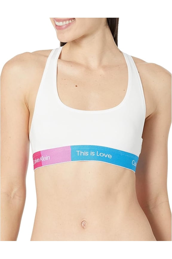 Women’s This is Love Modern Cotton Bralette, White, Small