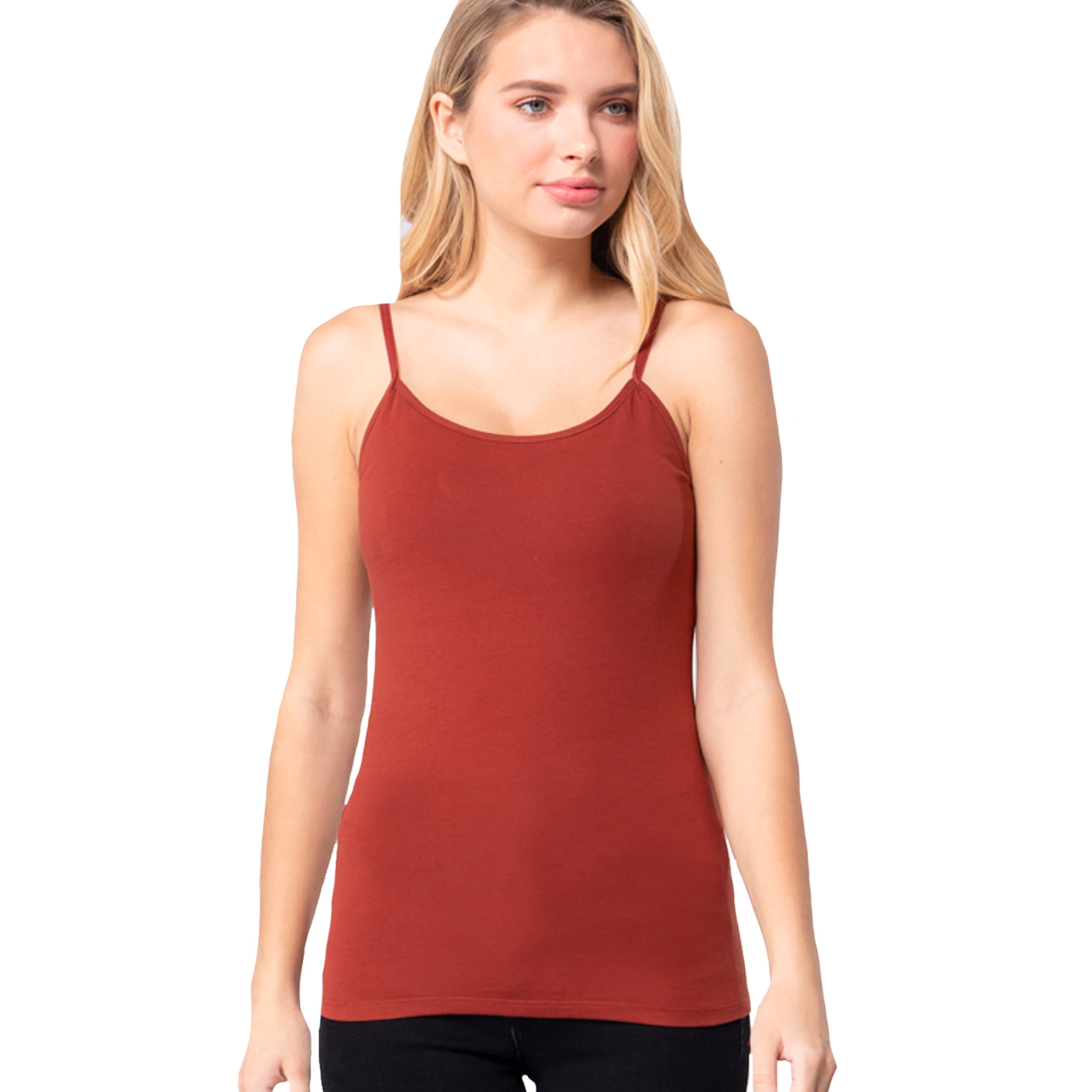 Women's Camisole With Built In Shelf Bra Adjustable Strap Vest Padded Tank Tops | UK - View #7