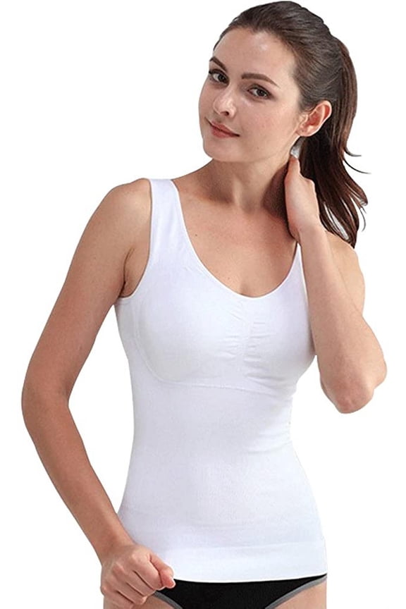 Women’s Cami Shaper Tank Top with Built in Bra Removable
