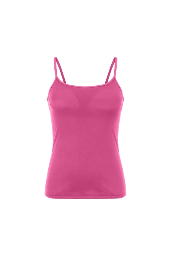 Women's Cami Tank Tops Ribbed Sleeveless Vest for Women Slim Fit Layering Basics Casual Wear Hot Pink Women Blending Shirts Basic Tank Tops for Women(XXL)