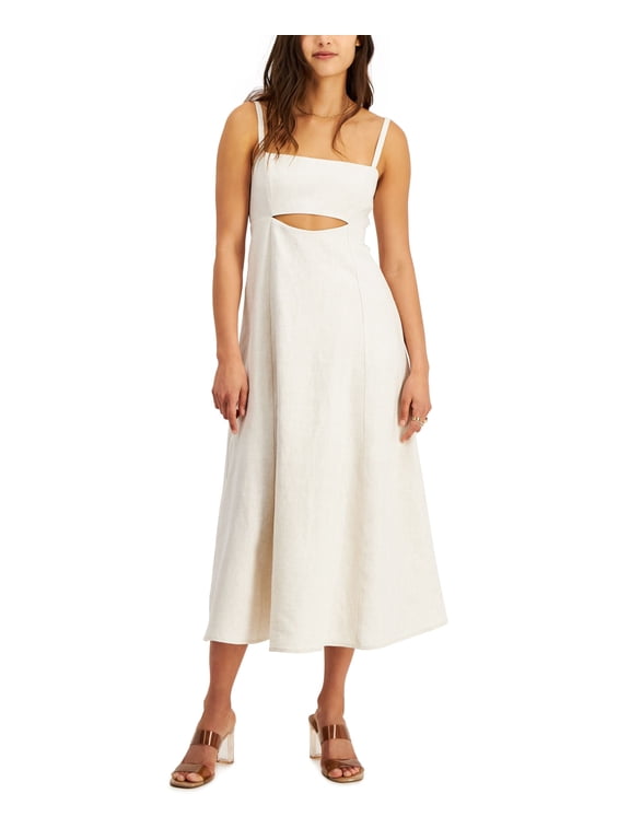 Women's Cami Tie-Back Front-Cutout Dress Natural L