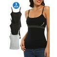 thumbnail image 1 of Women's Cami with Built-in Bra Adjustable Strap, 3 Pack Summer Sleeveless Tank Top Padded Camisole for Yoga, 1 of 6