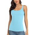 thumbnail image 1 of Women's Camisole Cotton Tank Top with Shelf Bra Adjustable Wide Strap Basic Undershirt, 1 of 7