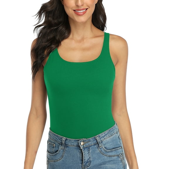 Women's Camisole Cotton Tank Top with Shelf Bra Adjustable Wide Strap Basic Undershirt