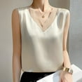 thumbnail image 1 of Women's Camisole Glossy Satin Sleeveless V Neck Lace Toggle Cut Sweatshirt Biking Crop Top Half Top Sleep Bra Women Top Loose Workout Tops for Women Camisole Lace Sleeveless Tee Women Flowers Smooth, 1 of 8