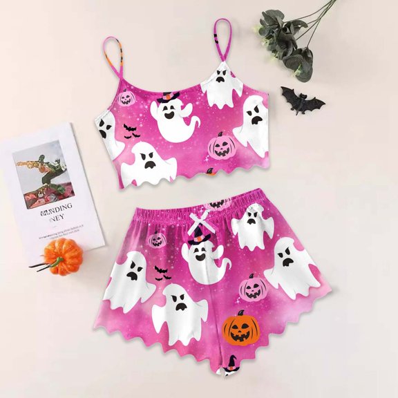 Women's Camisole Pajama Set Womens Lounging Pajamas Womens Pajamas Camisole And Shorts Pajamas Woman Sleepwear Women's Pajamas Short Sleeve Button down Pajamas for Women Pajama Drama Women Cute