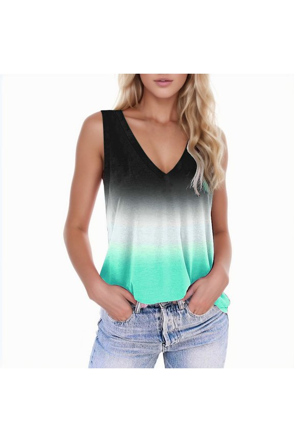 Women's Camisole Tank Top T-Shirt for Sleeveless Outdoorloose Causal T-Shirt Undershirt,Green,2XL