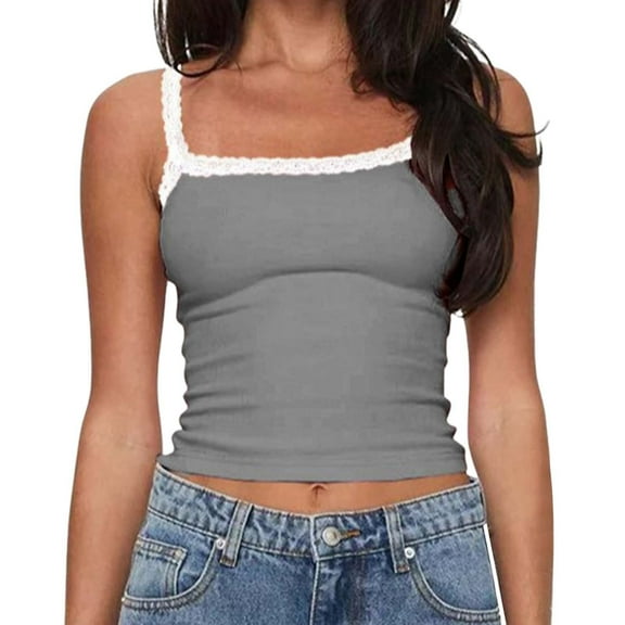 Women's Camisole Tank Tops Fashionable Clothing Hot Girl Versatile Lace Suspenders Casual Cami Sleeveless