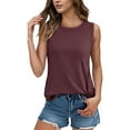 thumbnail image 1 of Women's Camisole Tank Tops Plus Size Solid Color Vest Basic Casual Slim Layering Top, 1 of 4