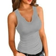 thumbnail image 1 of Women's Camisole Tank Tops Ribbed V V Neck Solid Color Casual Cami Sleeveless, 1 of 3