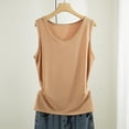 thumbnail image 1 of Women's Camisole Top Cotton Round Neck Wrapped Camisole Vest Basic Layer Womens Tank Top Summer Fitness Yoga Sport Khaki, 1 of 6