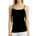 thumbnail image 1 of Women's Camisole Tops Undershirts Adjustable Spaghetti Strap Tank, Black, Plus Size, 1 Pack, 1 of 2