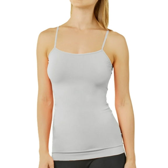 Women's Camisole Tops Undershirts Adjustable Spaghetti Strap Tank, Light Gray, One Size, 1 Pack