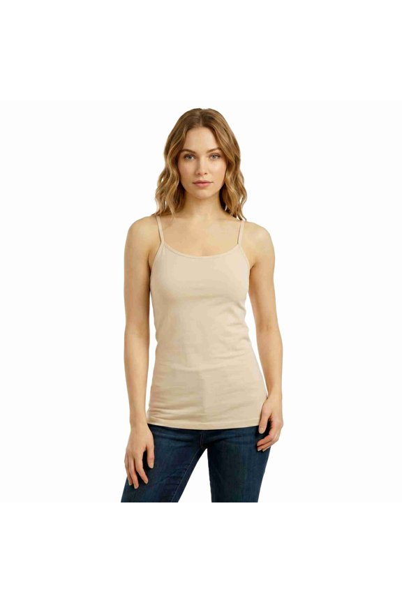 Women's Adjustable Spaghetti Strap Camisole Top Oat 1-Pack One Size