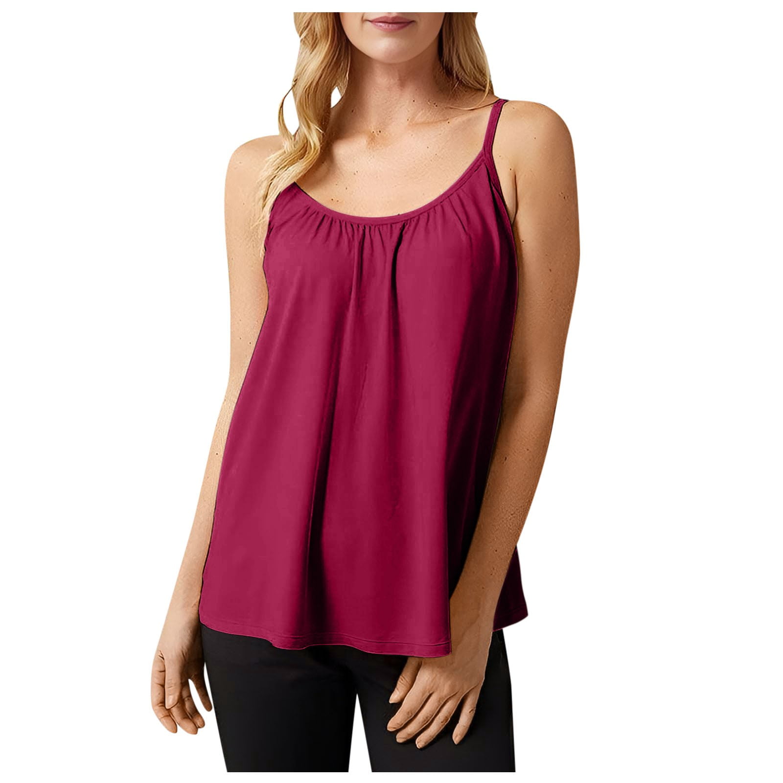 Women's Camisole Tops Undershirts Adjustable Spaghetti Strap Tank Top Camisole for Women plus