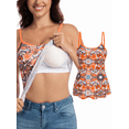 thumbnail image 1 of Women's Camisole with Built in Bra Tank Tops for Layering Stretch Casual Undershirts Adjustable Strap Womens Print Basic, 1 of 8