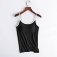 thumbnail image 1 of Women's Camisole with Built in Padded Bra Adjustable Spaghetti Strap Tank Top Cami Comfort Black S, 1 of 5