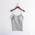 thumbnail image 1 of Women's Camisole with Built in Padded Bra Adjustable Spaghetti Strap Tank Top Cami Comfort Gray 3XL, 1 of 3