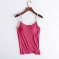 thumbnail image 1 of Women's Camisole with Built in Padded Bra Adjustable Spaghetti Strap Tank Top Cami Comfort Hot Pink S, 1 of 5