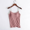 thumbnail image 1 of Women's Camisole with Built in Padded Bra Adjustable Spaghetti Strap Tank Top Cami Comfort Pink L, 1 of 5