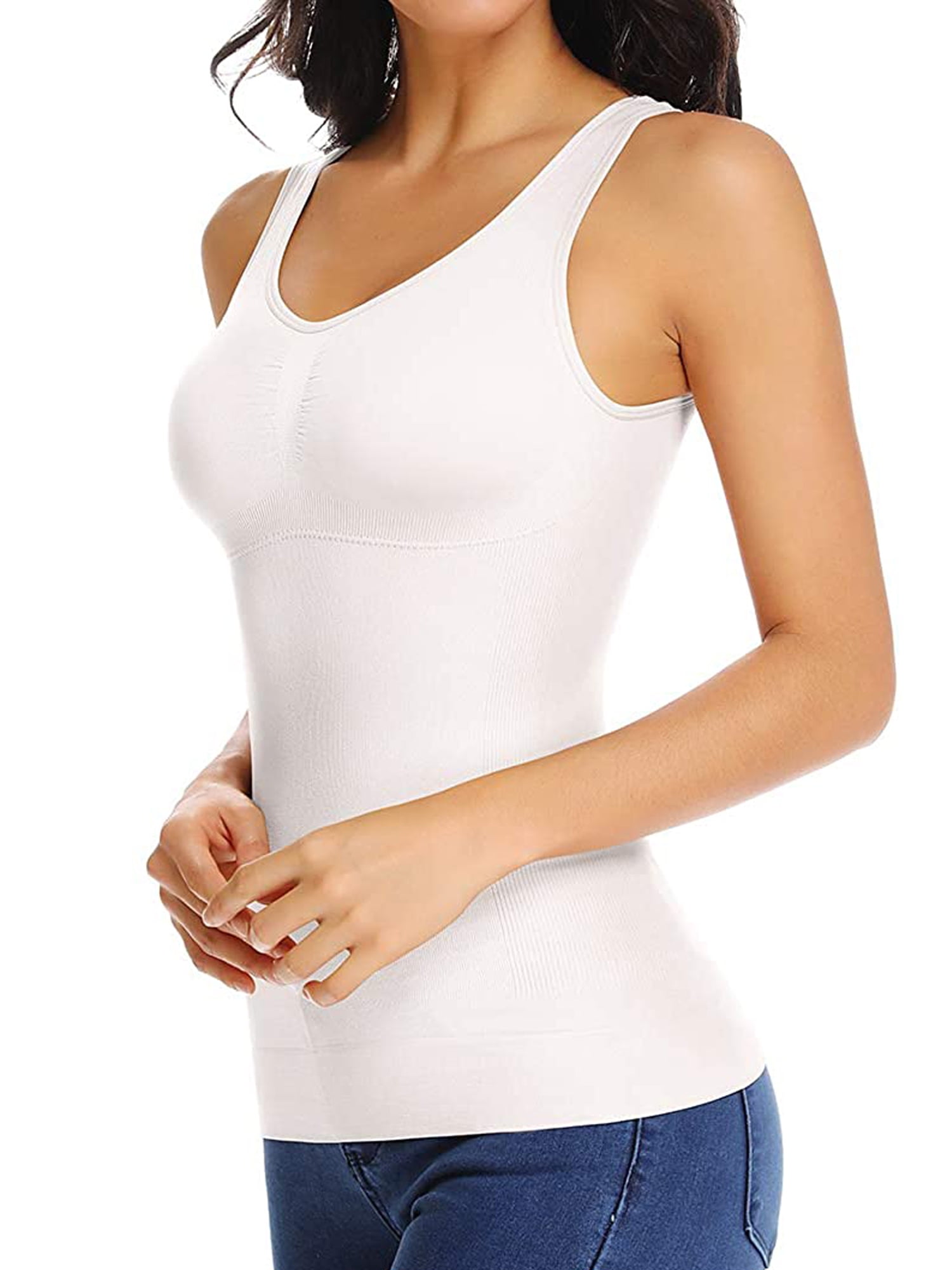Women's Camisole with Shelf Bra Tank Tops for Layering Stretch