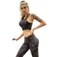 thumbnail image 1 of Women's Camo Activewear Sports Bra, Dark, L, 1 of 3