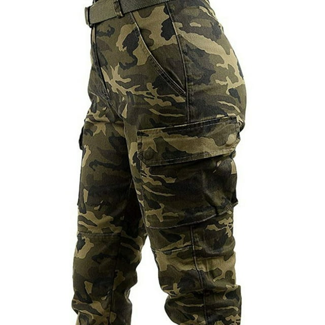 Women's Camo Cargo Pants Camo Suitable For Vacation L Dark Green