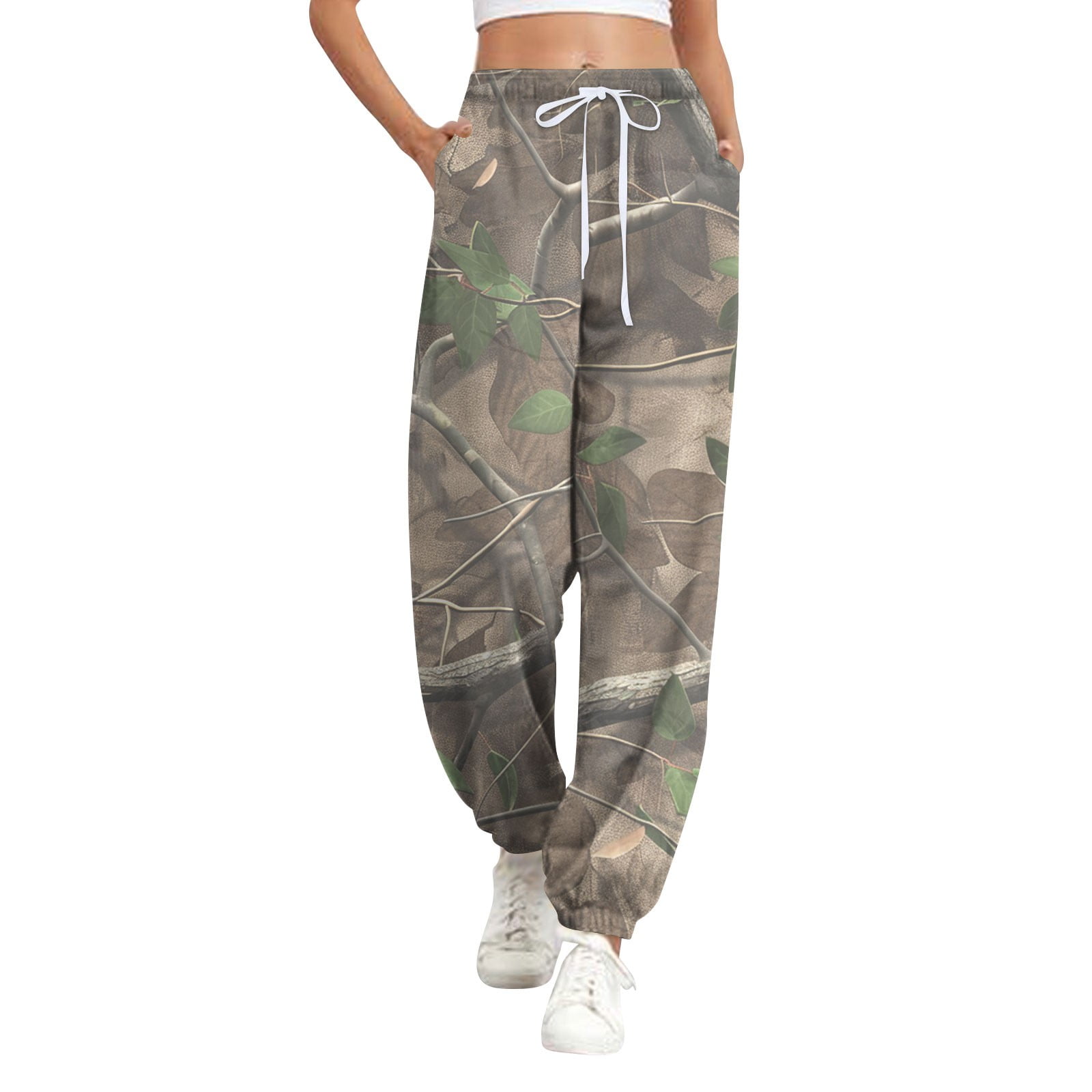 Camo Sweatpants for Women Cinch Bottom Drawstring High