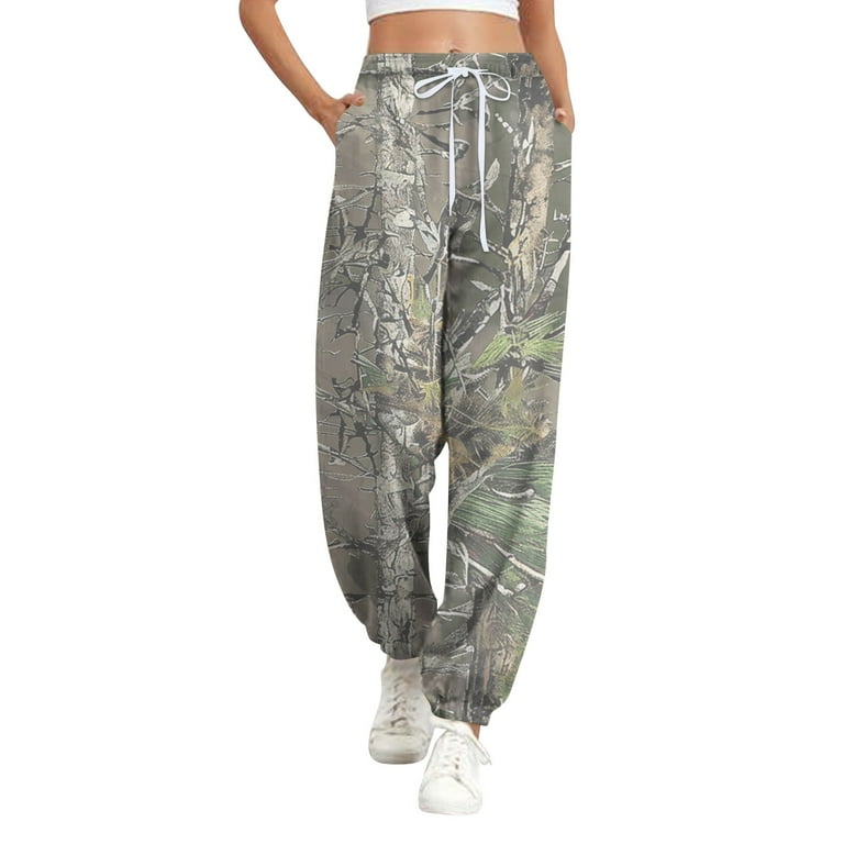 Camo Sweatpants for Women Cinch Bottom Drawstring High Waisted