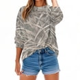 thumbnail image 1 of Women's Camo Sweatshirts Long Sleeve Maple Leaf Pullover Sweatshirt Trendy Fashion Crewneck Shirts Fall Tops, 3XL Gray, 1 of 7