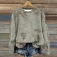thumbnail image 1 of Women's Camo Tops 2025 Maple Leaf Printed Lightweight Crew Neck Sweatshirt Casual Long Sleeve Fall Tops Camo Hoodie Abercrombie, 1 of 4