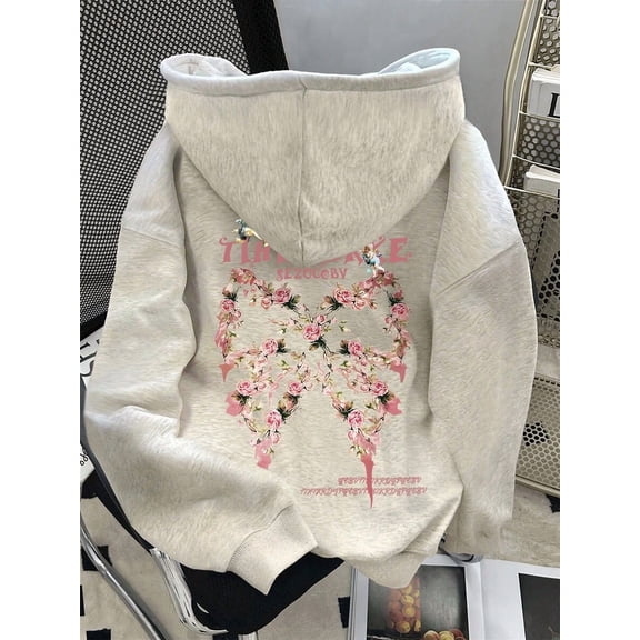 Women's Camouflage Heart Print Drop Shoulder Long Sleeve Casual Loose Hoodie Sweatshirt Fall Cloth For Women