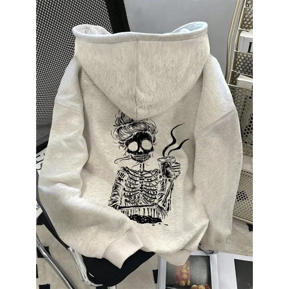 Women's Camouflage Heart Print Drop Shoulder Long Sleeve Casual Loose Hoodie Sweatshirt Fall Cloth For Women