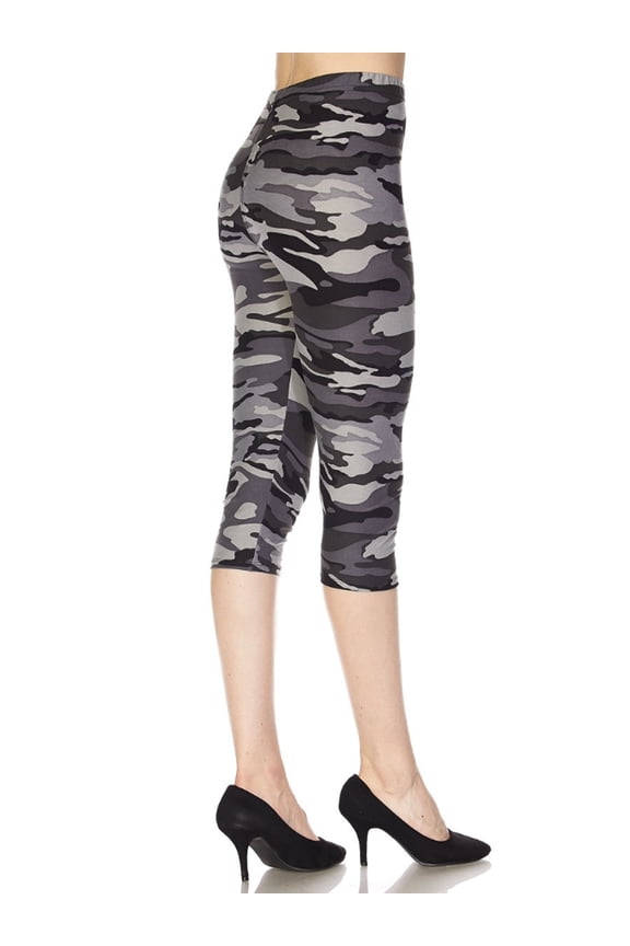 Women 3 inch High Waist Capri Leggings For Yoga Sports Ultra Soft Capri Casual Legging (S/M/L)