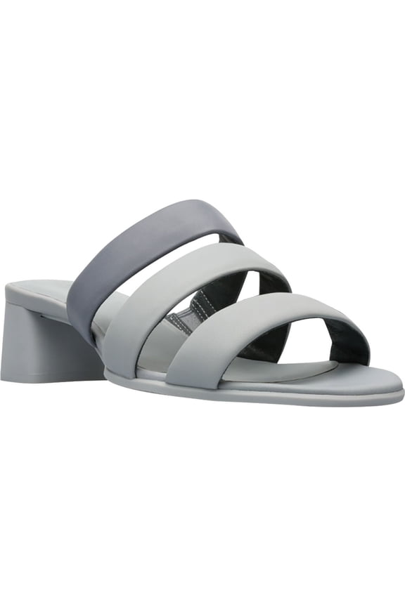 Women's Camper Katie Heeled Strappy Slide Grey Calfskin/Nubuck 37 M