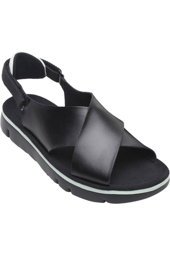 Women's Camper Oruga Platform Sandal Black Leather 35 M