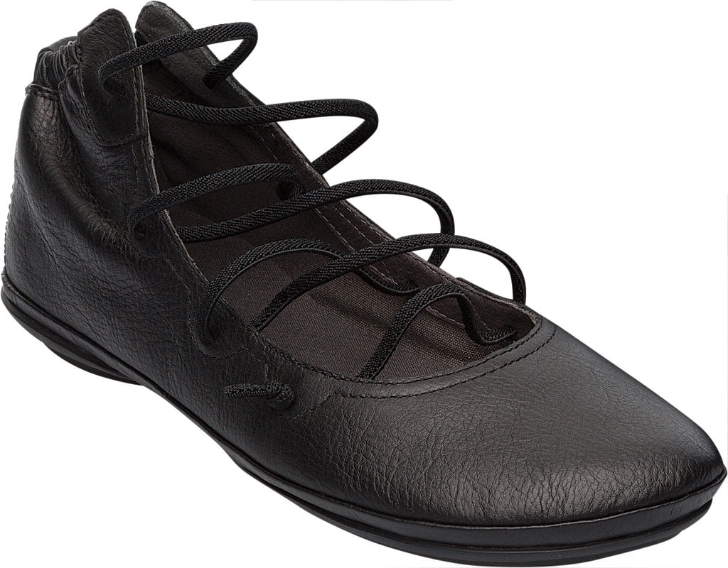 Women s Camper Right Nina Strappy Flat Black Textured Leather 41 M Walmart
