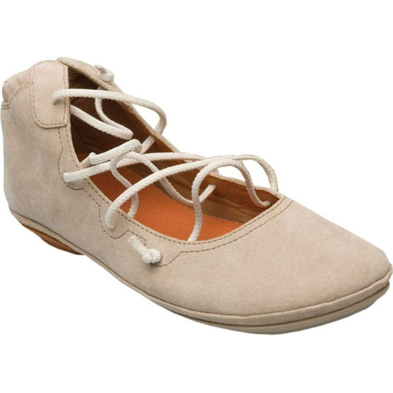 Women's Camper Right Nina Strappy Flat Medium Beige Pig Nubuck 36 M