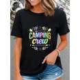 thumbnail image 1 of Women's Camping Crew Graphic T-Shirt Short Sleeve Outdoor Adventure Tee, 1 of 6