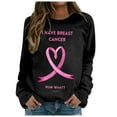 thumbnail image 1 of Women's Cancer Awareness Sweatshirt Ribbon Inspirational Casual Long Sleeve Pullover Comfortable Everyday Tops, 1 of 2